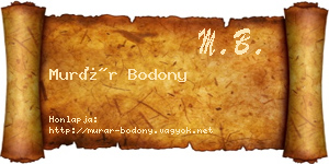 Murár Bodony névjegykártya
